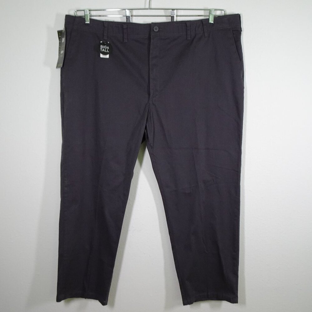Lee Chino Flat Front Pants Men's Size 50x30 Gray Regular Fit Straight Leg